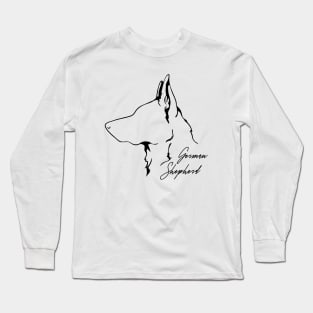 German Sheperd Dog Profile K9 dog Long Sleeve T-Shirt